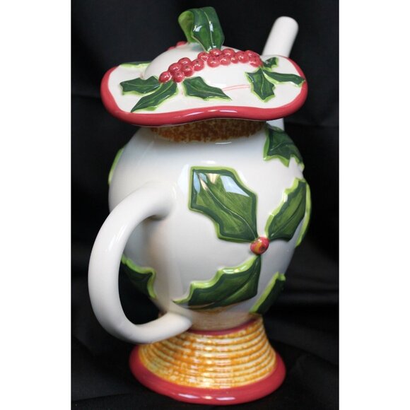 Southern Living Home Very Merry Teapot #40022 Ceramic Christmas Holiday Whimsy - Picture 5 of 11
